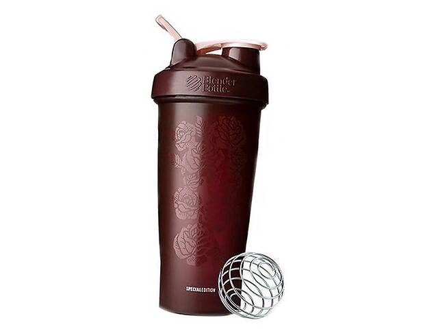 Шейкер BB Classic Loop Blender Bottle 820мл Темно-коричневый Розы (09234004)