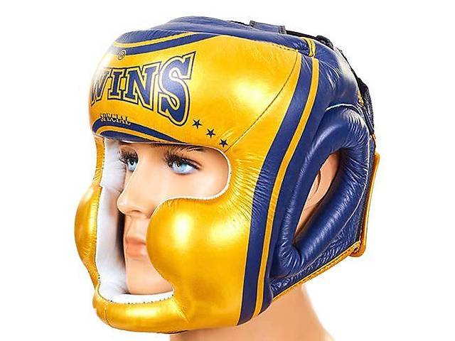 Шлем боксерский открытый FHG-TW4 Twins S Золото-синий (37426035)