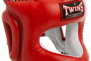Шлем боксерский с бампером кожаный TWINS HGL9 L Красный