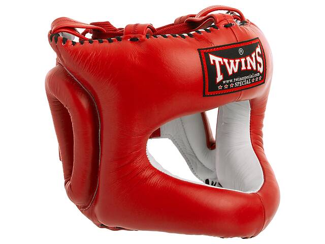 Шлем боксерский с бампером кожаный TWINS HGL9 L Красный