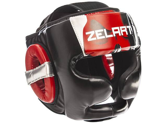 Шлем боксерский ZELART BO-1320 L Черный-красный