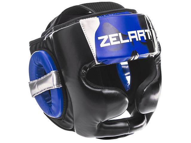Шлем боксерский ZELART BO-1320 L Черный-Синий