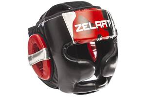 Шлем боксерский ZELART BO-1320 M Черный-красный