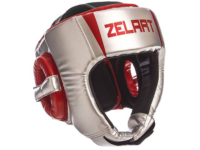 Шлем боксерский ZELART BO-1324 XL Серебряный-красный