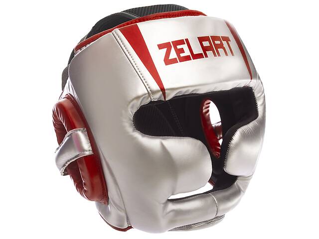Шлем боксерский ZELART BO-1328 L Серебряный-красный