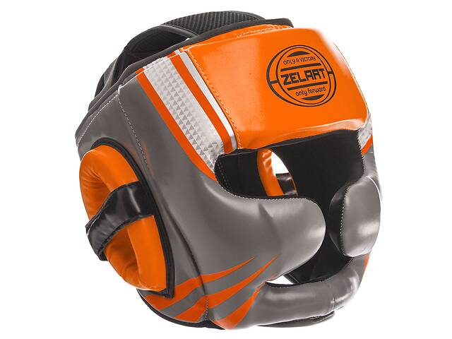 Шлем боксерский ZELART BO-1344 XL Оранжевый-серый