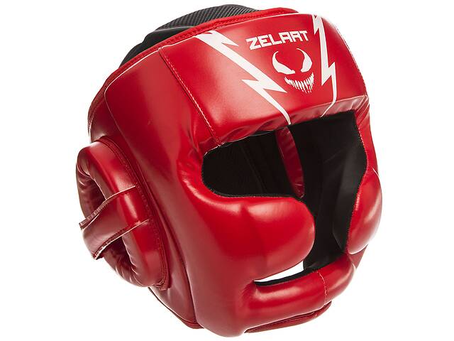 Шлем боксерский ZELART BO-1375 L Красный-Белый