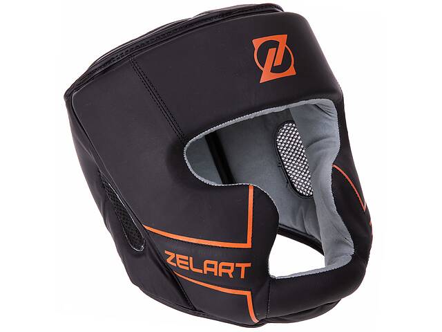 Шлем боксерский Zelart VL-3151 L Черный-оранжевый