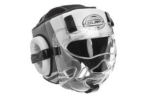 Шлем для единоборств BO-1360 Zelart XL Черно-белый (37363158)