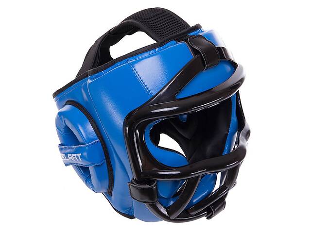 Шлем для единоборств со съемным защитным забралом BO-0270 Zelart M Синий (37363159)