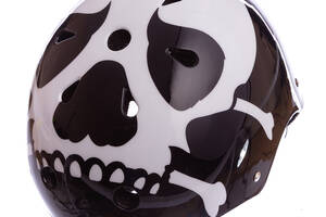 Шлем для экстремального спорта Zelart SKULL SK-5616-015 р-р L-56-58 черный-белый