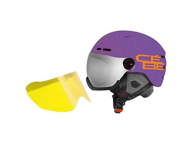 Шолом гірськолижний із 2 візорами Cebe Fireball M 53-58 (cat.3, cat.1) Purple-Orange CEEN1077-M