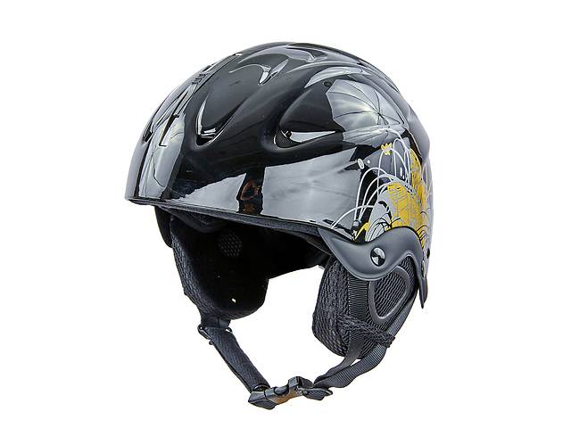 Шлем горнолыжный с механизмом регулировки MOON MS-2947-S ABS p-p S-53-55 Черный-золотой