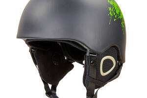 Шлем горнолыжный с механизмом регулировки MOON MS-6289 PC p-p M 55-58 Черный-салатовый