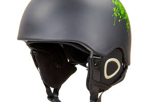 Шлем горнолыжный с механизмом регулировки MOON MS-6289 PC p-p S 53-55 Черный-салатовый