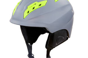 Шлем горнолыжный с механизмом регулировки MOON MS-96 PC p-p L 55-61 Серый-салатовый
