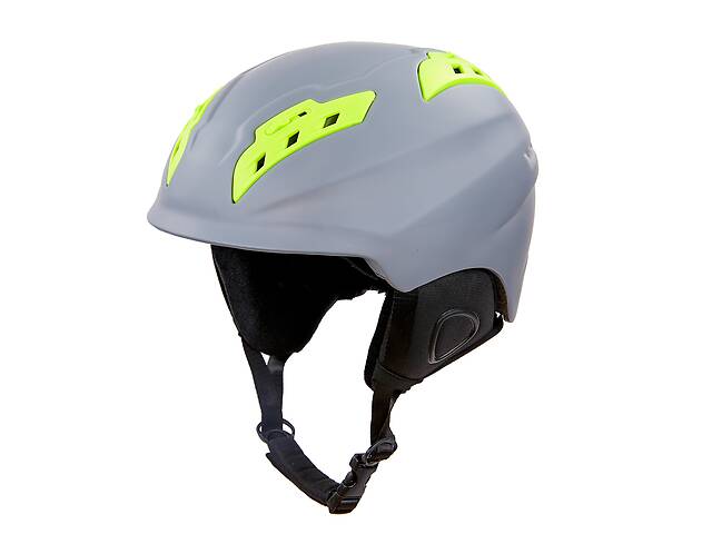 Шлем горнолыжный с механизмом регулировки MOON MS-96 PC p-p L 55-61 Серый-салатовый