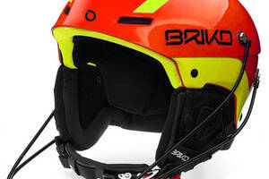 Шлем горнолыжный с металлической защитой подбородка Briko Slalom (54 cм) Orange F Yellow FL