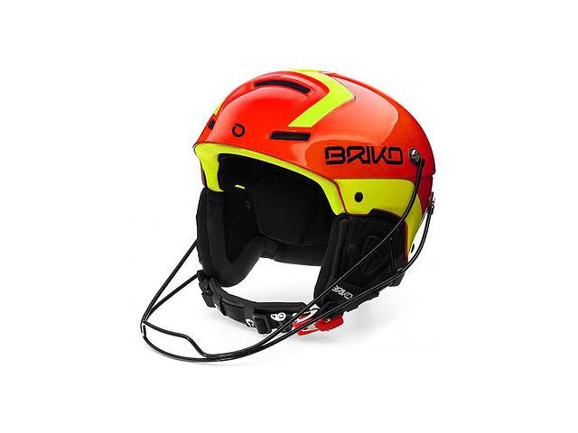 Шлем горнолыжный с металлической защитой подбородка Briko Slalom (62 cм) Orange F Yellow FL