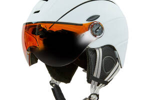 Шлем горнолыжный с визором и механизмом регулировки MOON MS-6296 PC p-p M 55-61 Белый