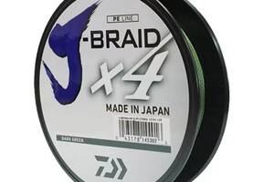 Шнур Daiwa J-Braid X4E 0.25мм 270м Dark Green (742205 / 12741-125)