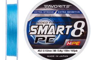 Шнур Favorite Smart PE 8x 150м #0.6/0.132mm 9lb/5.4kg Синий (1013-1693.10.71)