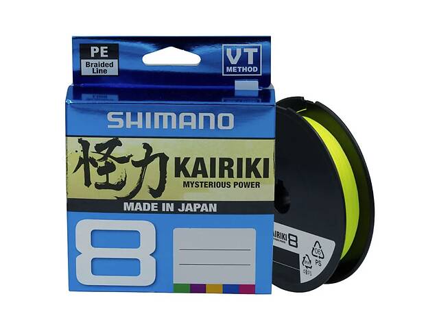 Шнур Shimano Kairiki 8 PE Yellow 150m 0.19mm 12.0kg (1013-2266.97.03)