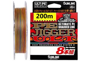 Шнур Sunline PE-Jigger ULT x8 200m multicolor #1.5/0.205mm 25lb/11.0kg (1013-1658.11.06)