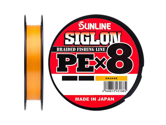 Шнур Sunline Siglon PE х8 Оранжевый 150м 0.296мм 22кг/50lb (1658-09-95)