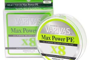 Шнур Varivas Max Power PE X8 Lime Green 200м #0.6 (2124081/VA 13511)