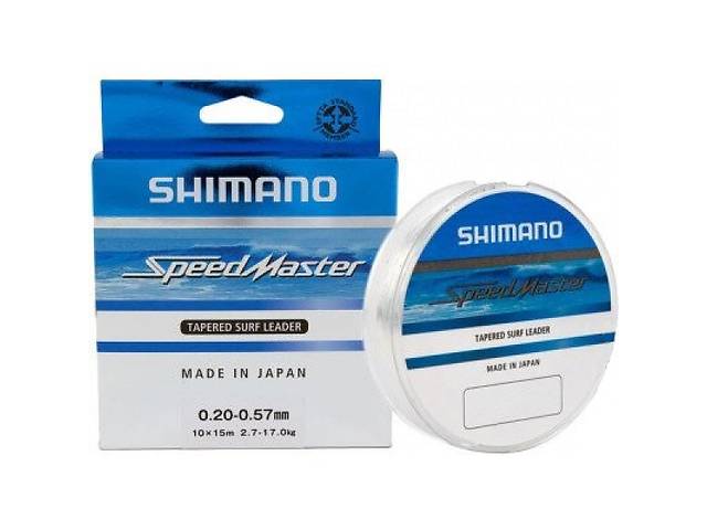 Шоклидер Shimano Speedmaster Tapered Surf Leader Clear 10X15m 0.33-0.57mm 7.2-17.0kg (1013-2266.46.60)