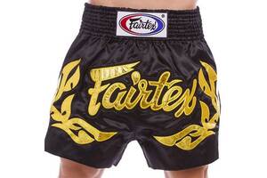 Шорты для тайского бокса и кикбоксинга BS0646 Fairtex XXL Черный (37475028)