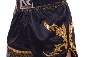 Шорты для тайского бокса и кикбоксинга SP-Sport BO-2345 XL Черный-золотой