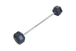 Штанга фіксована пряма гумова planeta-sport Rubber Hexagon Barbell 50кг Record TA-6230-50 l-95см