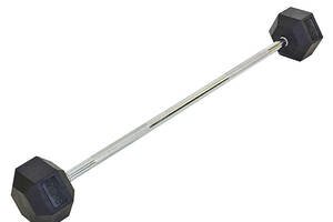 Штанга фиксированная прямая обрезиненная FDSO Rubber Hexagon Barbell TA-6230 20 кг Черный (58508088)