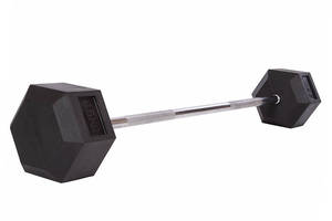 Штанга фиксированная прямая обрезиненная FDSO Rubber Hexagon Barbell TA-6230 45 кг Черный (58508088)