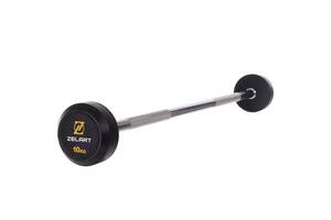 Штанга фиксированная прямая обрезиненная Zelart Rubber Coated Barbell TA-2685-10 10кг