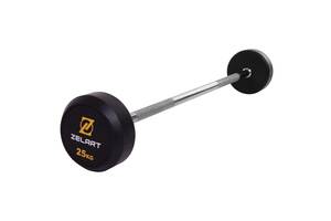 Штанга фиксированная прямая обрезиненная Zelart Rubber Coated Barbell TA-2685-25 25кг