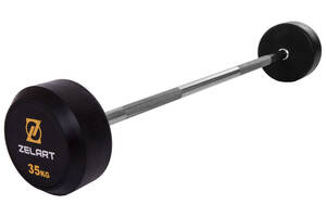 Штанга фиксированная прямая обрезиненная Zelart Rubber Coated Barbell TA-2685-35 35кг