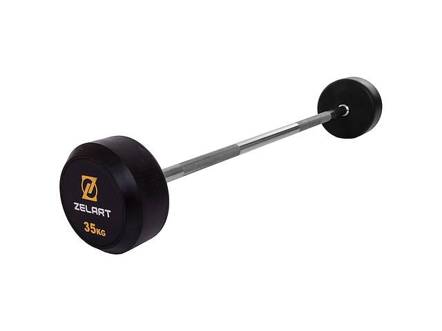 Штанга фиксированная прямая обрезиненная Zelart Rubber Coated Barbell TA-2685-35 35кг