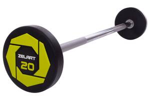 Штанга фиксированная прямая полиуретановая Zelart Urethane Barbell TA-2689-20 20кг