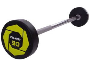 Штанга фиксированная прямая полиуретановая Zelart Urethane Barbell TA-2689-30 30кг