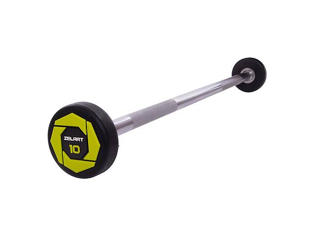 Штанга фиксированная прямая Zelart Urethane Barbell TA-2689 10 кг Зелено-черный (58363124)