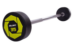 Штанга фиксированная прямая Zelart Urethane Barbell TA-2689 35 кг Зелено-черный (58363124)