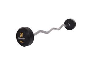 Штанга фіксована вигнута гумова Zelart Rubber Coated Barbell TA-2687-30 30кг