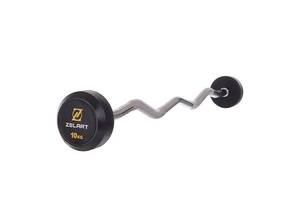 Штанга фиксированная изогнутая Rubber Coated Barbell TA-2687 Zelart 10кг Черный (58363067)