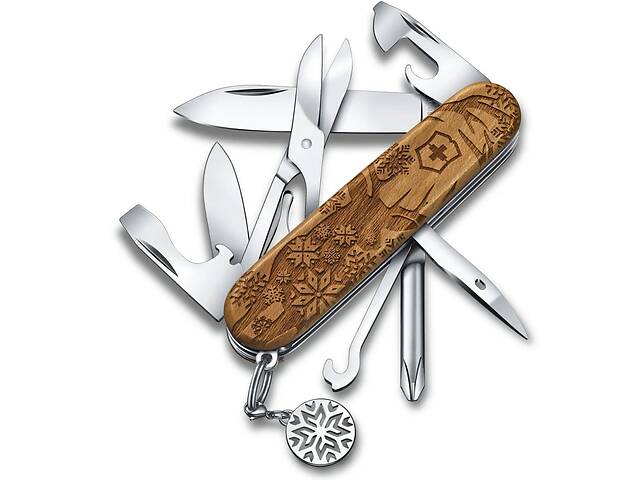 Швецарский складной нож Victorinox Super Tinker Winter Magic 91 мм 14 функций Орех (1.4701.63E1)