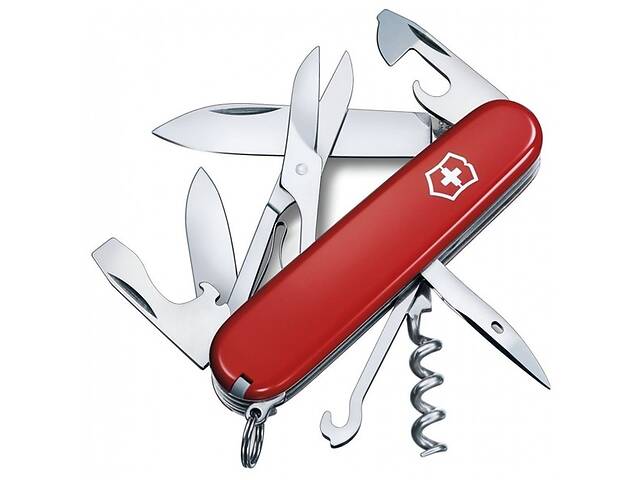 Швейцарский складной нож Victorinox Climber 91 мм 14 функций Красный полупрозрачный в блистере (1.3703.B1)