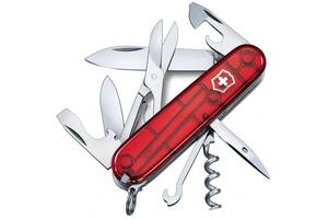 Швейцарский складной нож Victorinox Climber 91 мм 14 функций Красный полупрозрачный в блистере (1.3703.TB1)