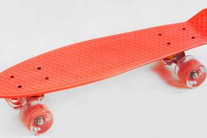 Скейт Пенни борд Best Board со светящимися PU колёсами 55 см Orange (137902)
